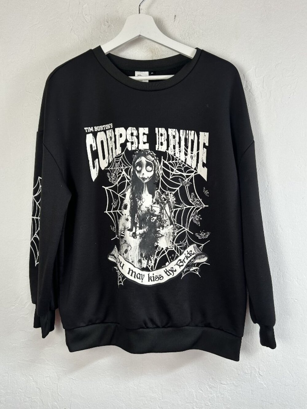 Tim Burton's Corpse Bride Graphic Sweatshirt Womens 0XL Black Gothic Halloween
